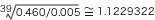 39 ルート 0.460/0.005 ≡ 1.1229322
